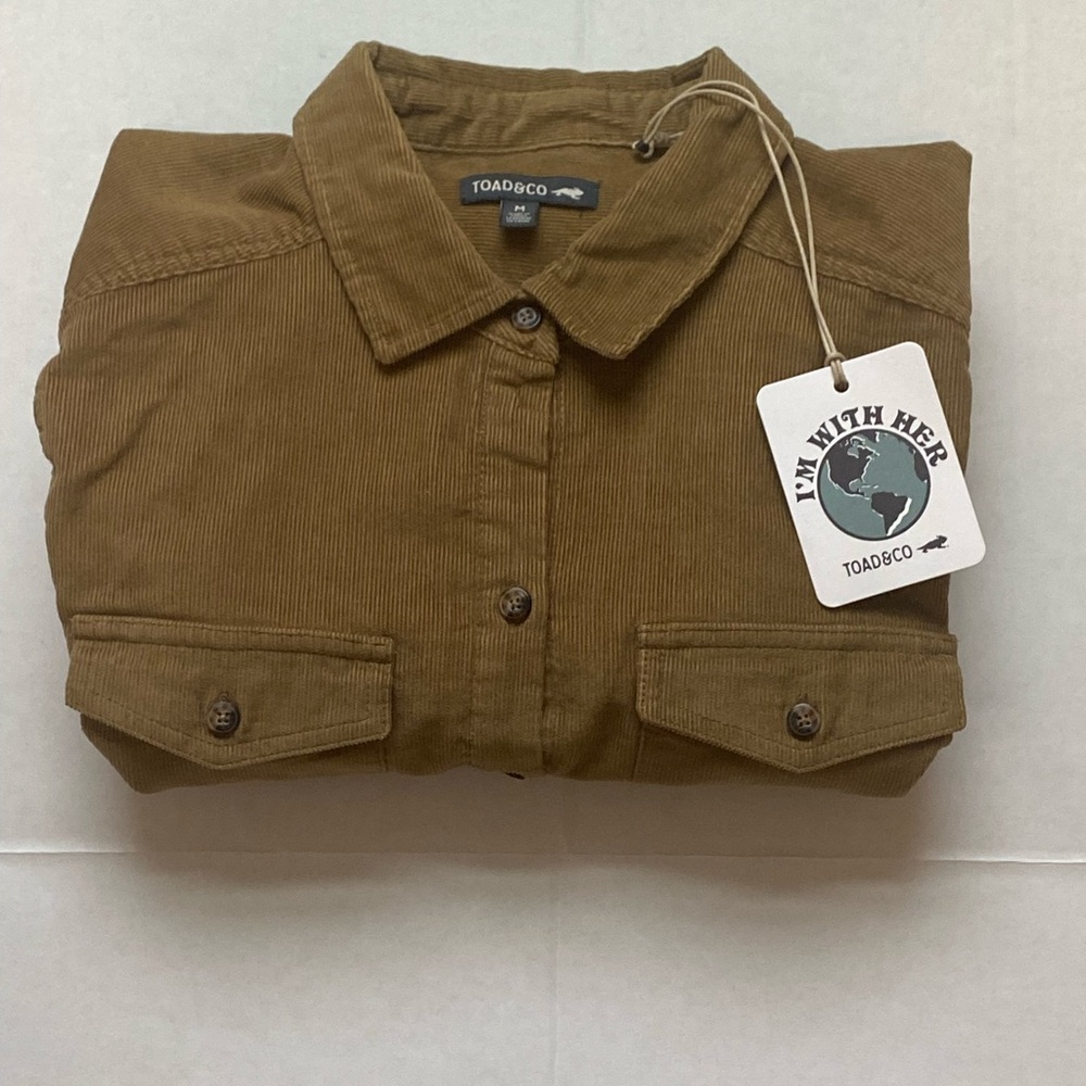 NWT TOAD & CO Scouter Cord Long Sleeve Button Up Shirt In‎ Honey Brown - Picture 12 of 12
